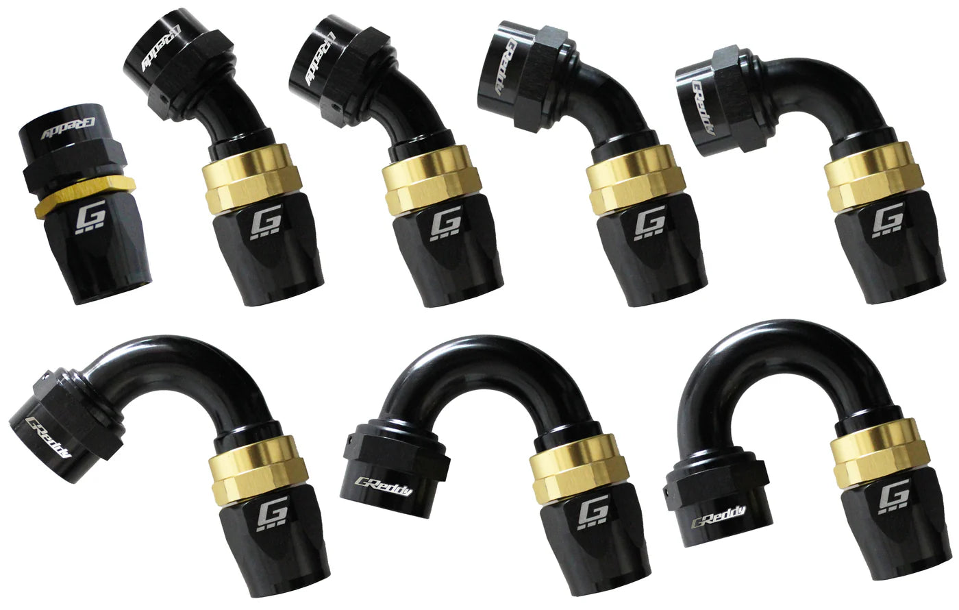 GREDDY - Black & Gold AN Hose End(s) ( Sold Individually )