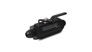 Vibrant -4AN to -4AN Male Shut Off Valve - Black