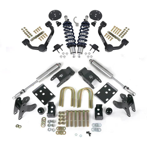 Ridetech 12290115 - Lowering System For 2015-2024 F-150 4WD Front Upper Control Arms Front Coil-Overs Flip Bracket Kit And Rear HQ Shocks And Hardware