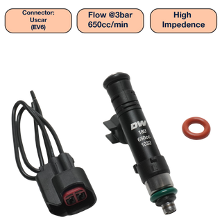 DeatschWerks Universal 650cc Single Fuel Injector / 60mm Length / 14mm O-Ring Seals