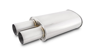 Vibrant Streetpower Oval Muffler w/3.00in Round Straight Cut Tip (3.00in Inlet)