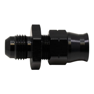 DeatschWerks 6AN Male Flare to 3/8in Hardline Compression Adapter - Anodized Matte Black