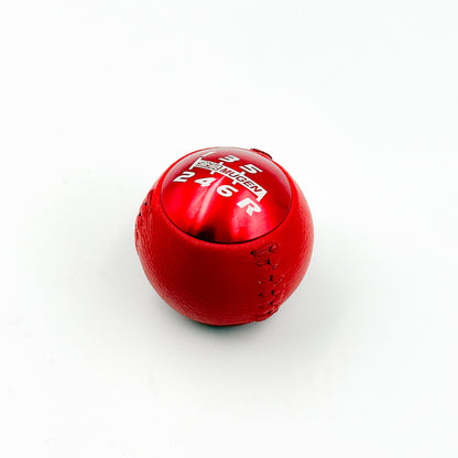 Mugen Spherical Shift Knob – Anodized (Red or Black) w/ Leather (6-Speed)