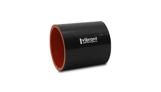 Vibrant 4 Ply Reinforced Silicone Straight Hose Coupling - 2in I.D. x 3in long (BLACK)
