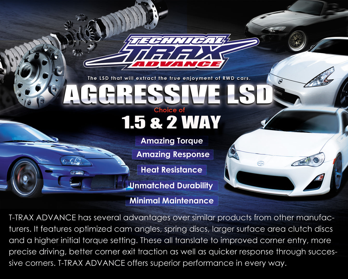Tomei - LSD TECHNICAL TRAX ADVANCE 2WAY TOYOTA SUPRA JZA80 5MT/AT TB2