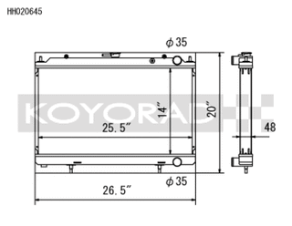 Koyo 95-98 Nissan 240SX S14 2.4L KA24DE (MT) Radiator