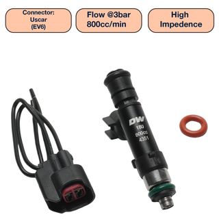 DeatschWerks Universal 800cc Single Fuel Injector / 60mm Length / 14mm O-Ring Seals