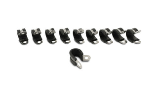 Vibrant Stainless Steel Cushion P-Clamp for 0.3125in OD Hose (10 Pack)