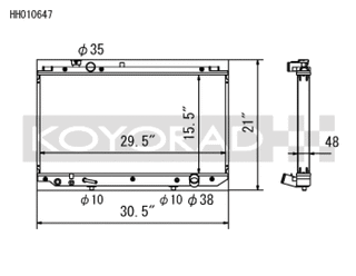 Koyo 97-05 Toyota Aristo / Lexus GS300 Radiator