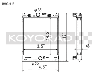 Koyo 03-07 Mitsubishi Evolution 7/8/9 Turbo (MT) Half-Size RACE  Radiator