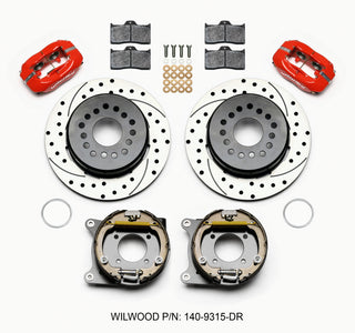 Wilwood Forged Dynalite P/S Park Brake Kit Drilled Red 12 Bolt 2.75in offset Staggered Shock