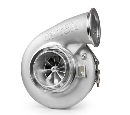 Turbocharger with 'Garrett' branding on a white background