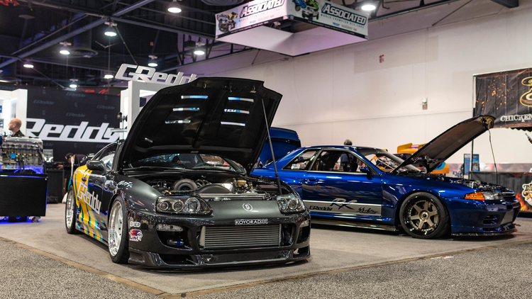 Greddy Booth at SEMA 2025 With Toyota Supra & R32 gtr