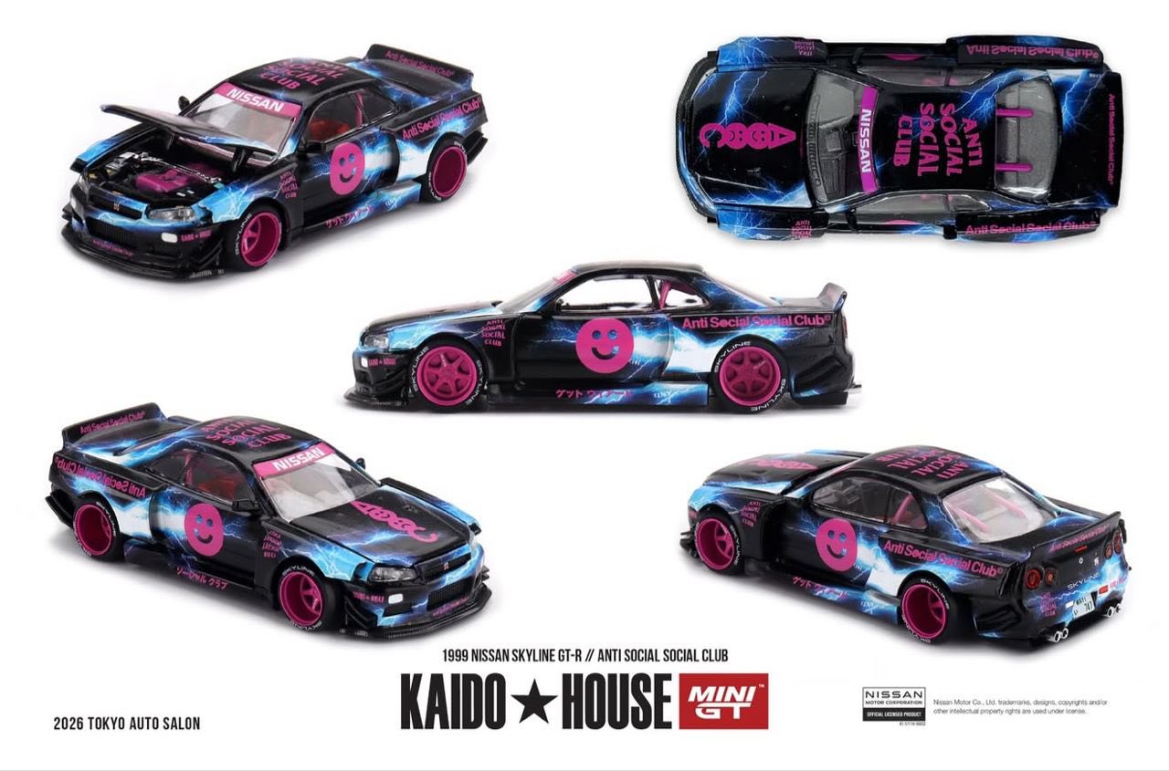 KHMG206 Nissan Skyline GT-R (R34) ANTI SOCIAL SOCIAL CLUB X KAIDO