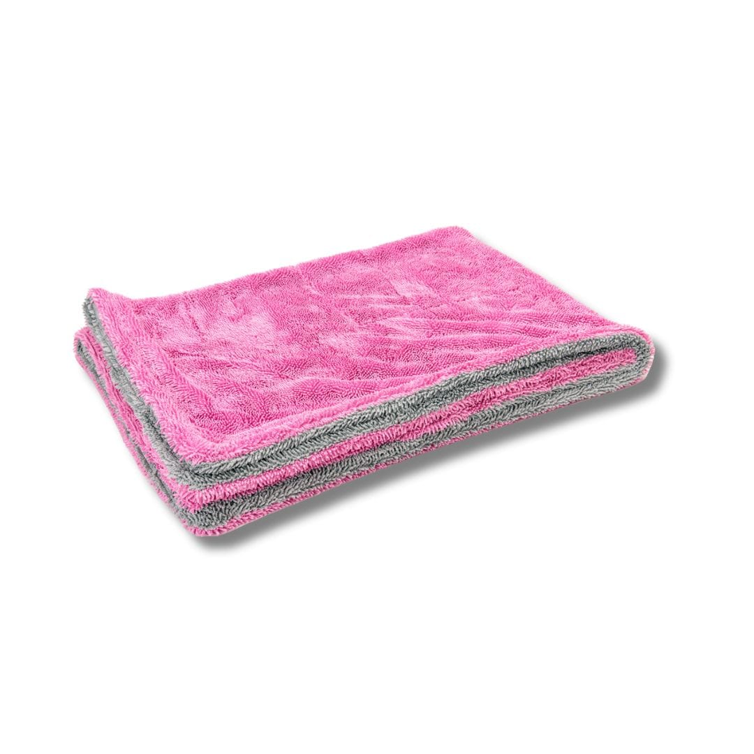 Supreme Rinseless Dry Towel - 1100 GSM (20 in. x 30 in.) RINSELESS Wheel and Jam Drying Towel Pink